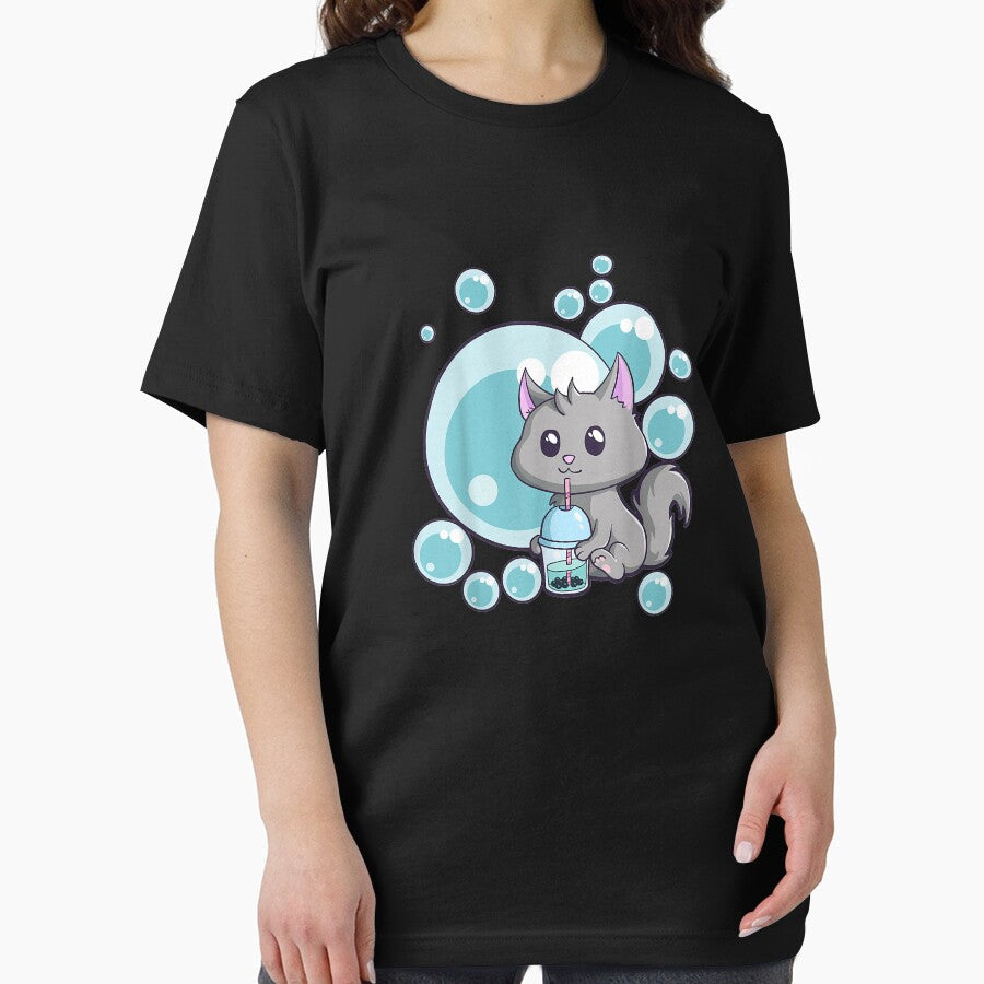 Kawaii Cat Bubble Tea Anime Funny Boba Tea Cats Neko Kitty T-Shirt by tinhpham Hoodie, Sweatshirt | BlankRebels.com (Image 2)