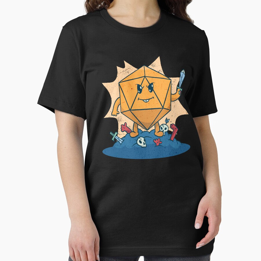 Triumphant d20 Dice Warrior - Critical hit strikes again! by Zanda-Nerd-Shop T-Shirts, Hoodie, Sweatshirt (Image 2)