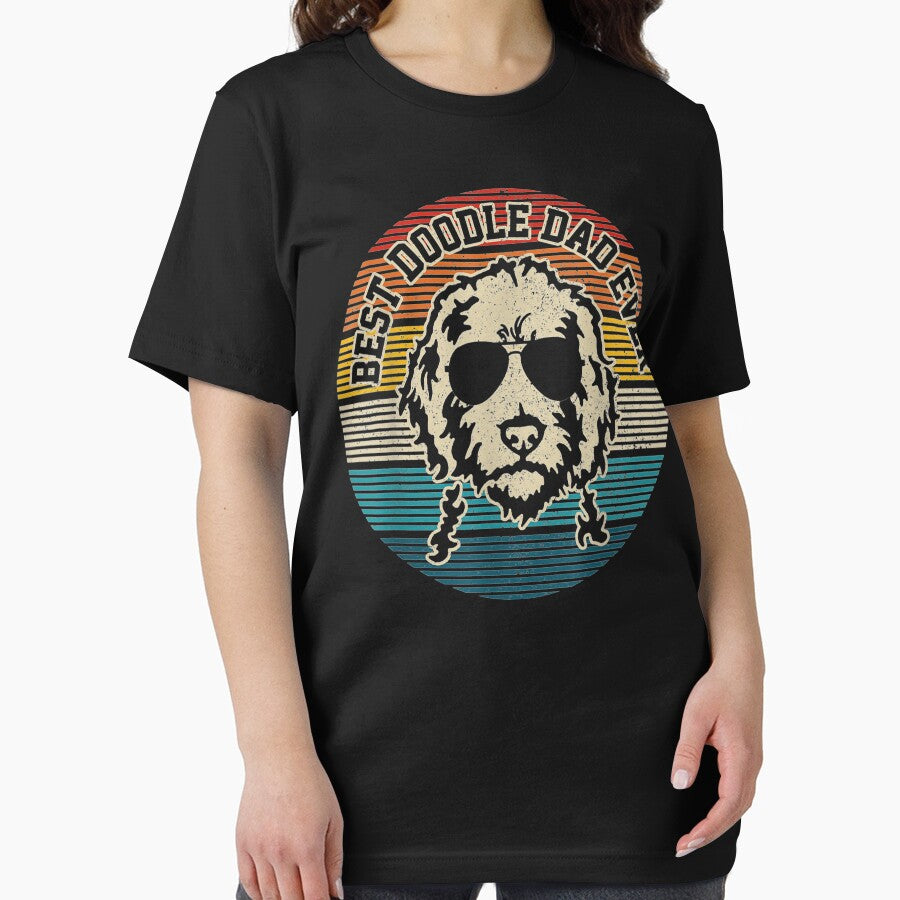 Mens Goldendoodle - Best Doodle Dad Ever Funny Vintage Dog Gift by JWArtStudio T-Shirts, Hoodie, Sweatshirt (Image 2)