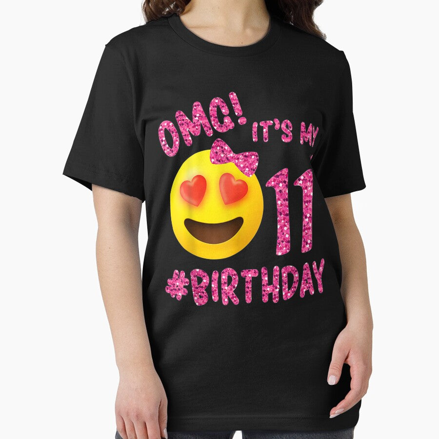 Omg It'S My 11Th Birthday | Emoji For Birthday Girls by HaileyCoolArts T-Shirts, Hoodie, Sweatshirt (Image 2)