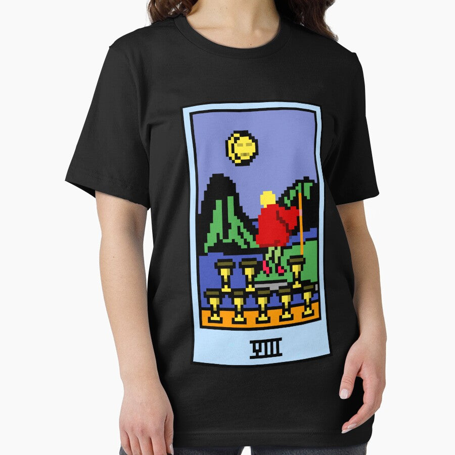 Wait Is This Pixel Art Tarot? Black Minor Arcana 'Eight Cups' ( Stickers Other Accessories) T-Shirts, Hoodie, Sweatshirt