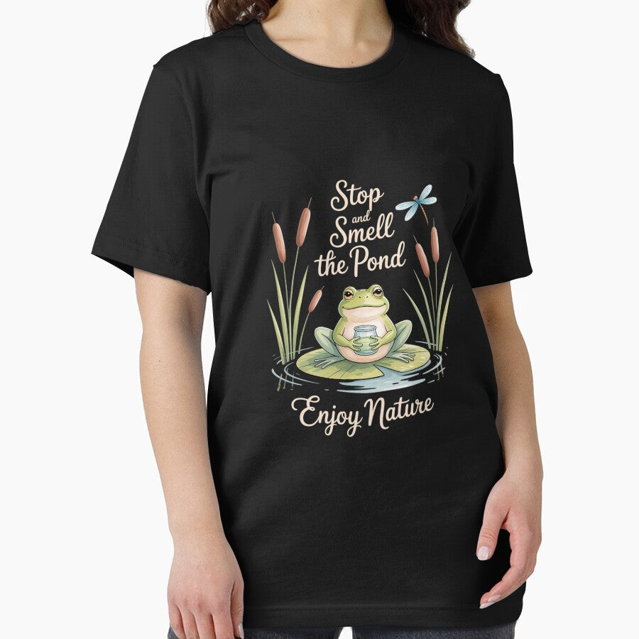 Cottagecore Kawaii Frog Stop and Smell The Pond Art by HardcoreTour T-Shirts, Hoodie, Sweatshirt | BlankRebels.com (Image 2)