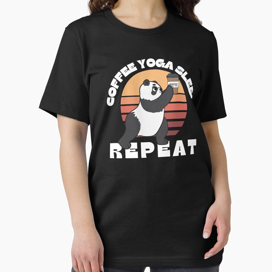 Coffee yoga sleep repeat funny yoga panda by reka88 T-Shirts, Hoodie, Sweatshirt | BlankRebels.com (Image 2)