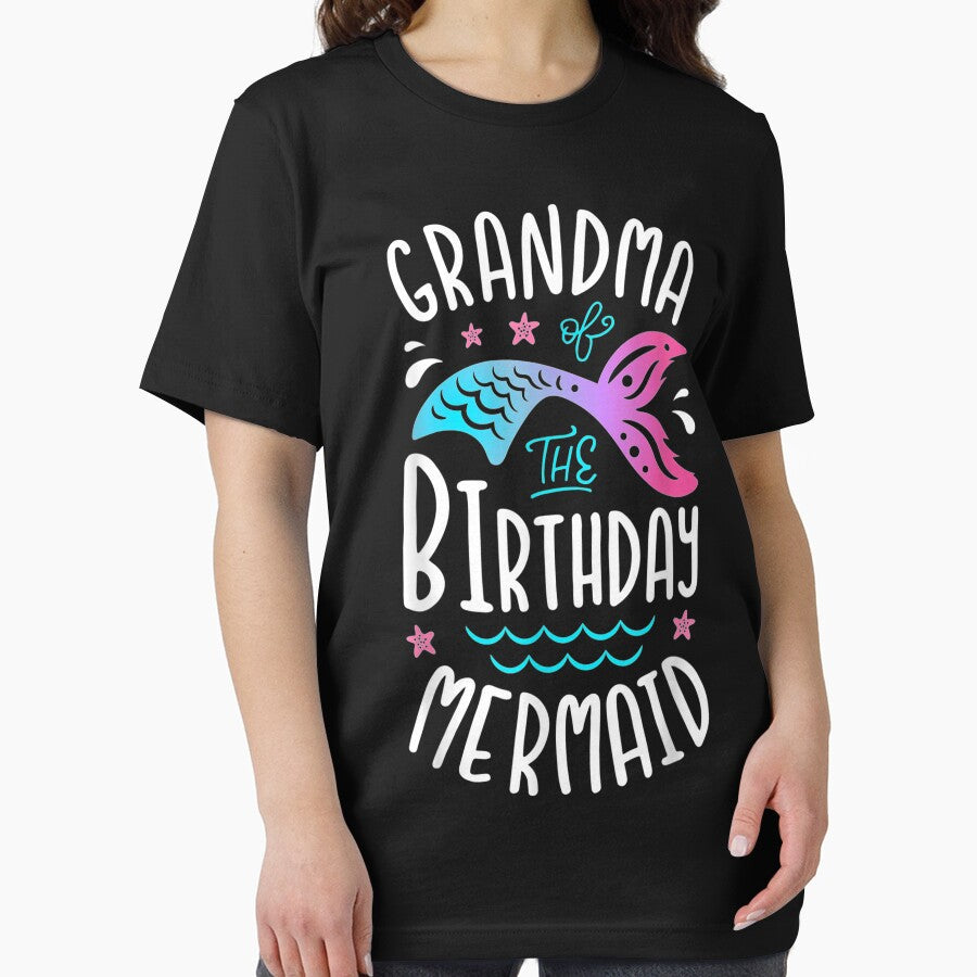 Grandma Of The Birthday Mermaid Gifts Women Family Matching by JosephFineArts T-Shirts, Hoodie, Sweatshirt (Image 2)