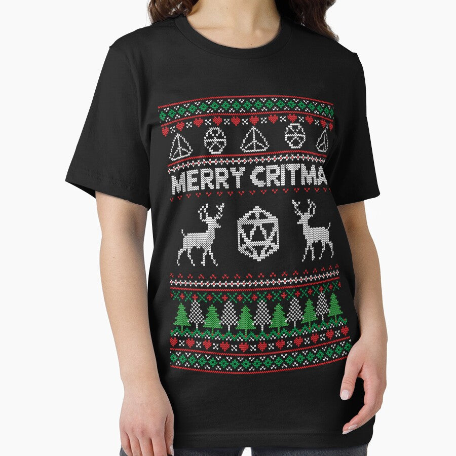 Merry Critmas DND Ugly Sweater - DND by Nimazu T-Shirts, Hoodie, Sweatshirt | BlankRebels.com (Image 2)