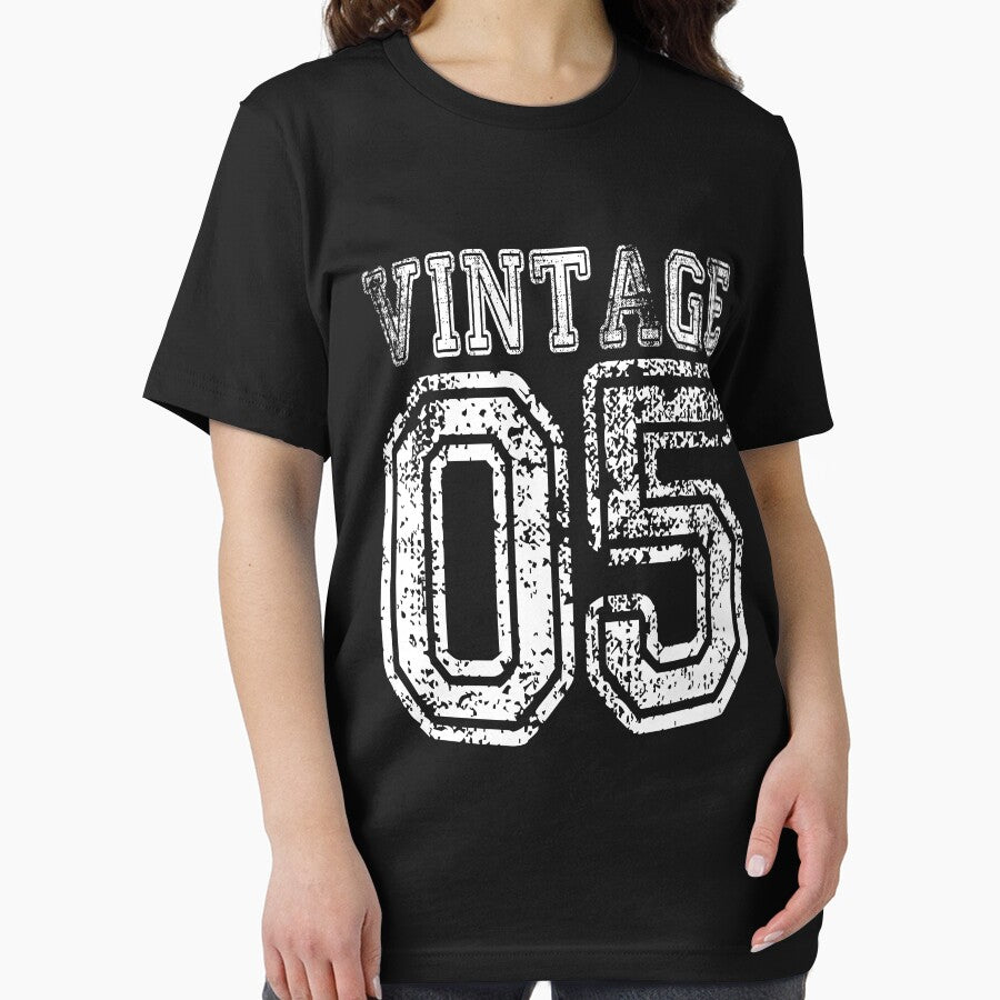 Vintage 05 2005 T-shirt Birthday Gift Age Year Old Boy Girl Cute Funny Man Woman Jersey Style by arcadetoystore... (Image 2)