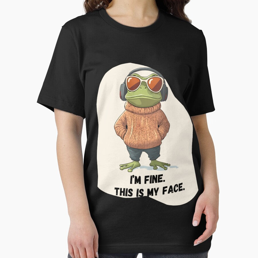 Cool Frog Wearing Headphones – Cozy Aesthetic Meme Illustration by MiraLumeStudio T-Shirts, Hoodie, Sweatshirt (Image 2)