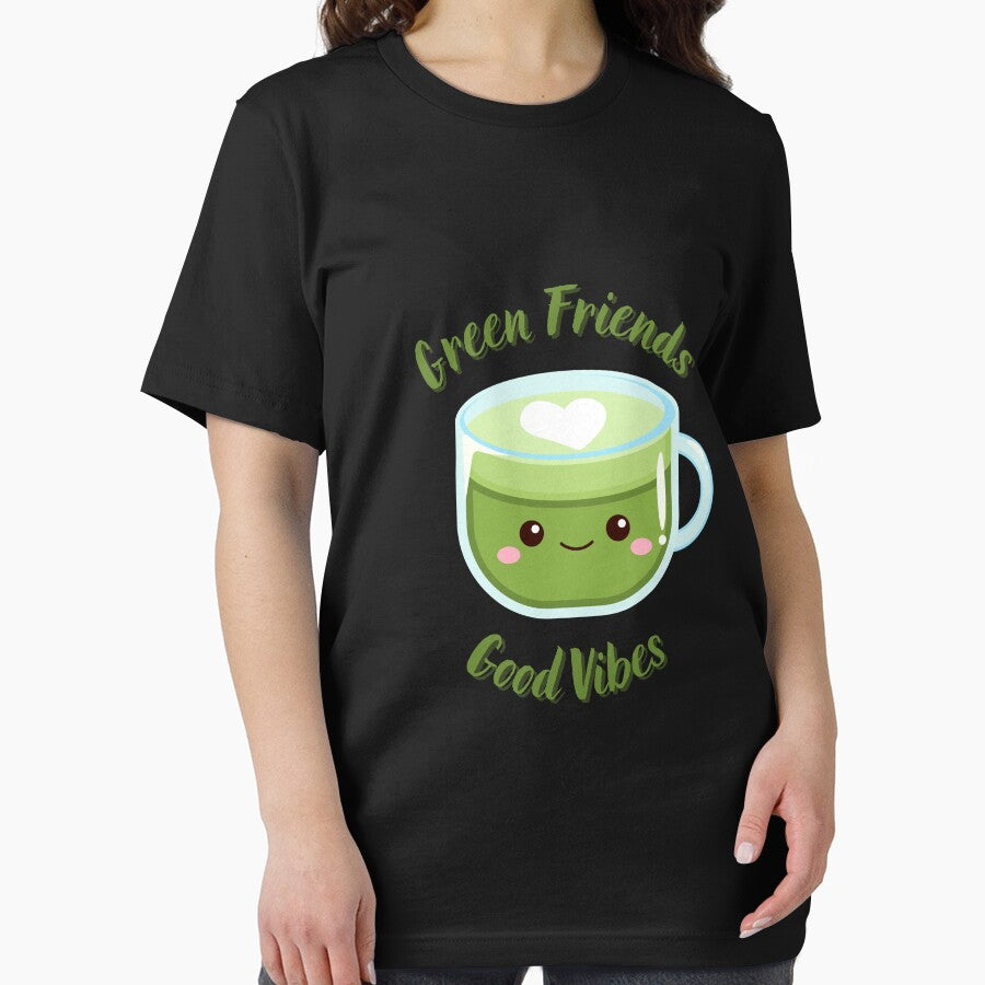 Green Friends Good Vibes – Cute Matcha Shirt by Kasad Hoodie, Sweatshirt | BlankRebels.com (Image 2)