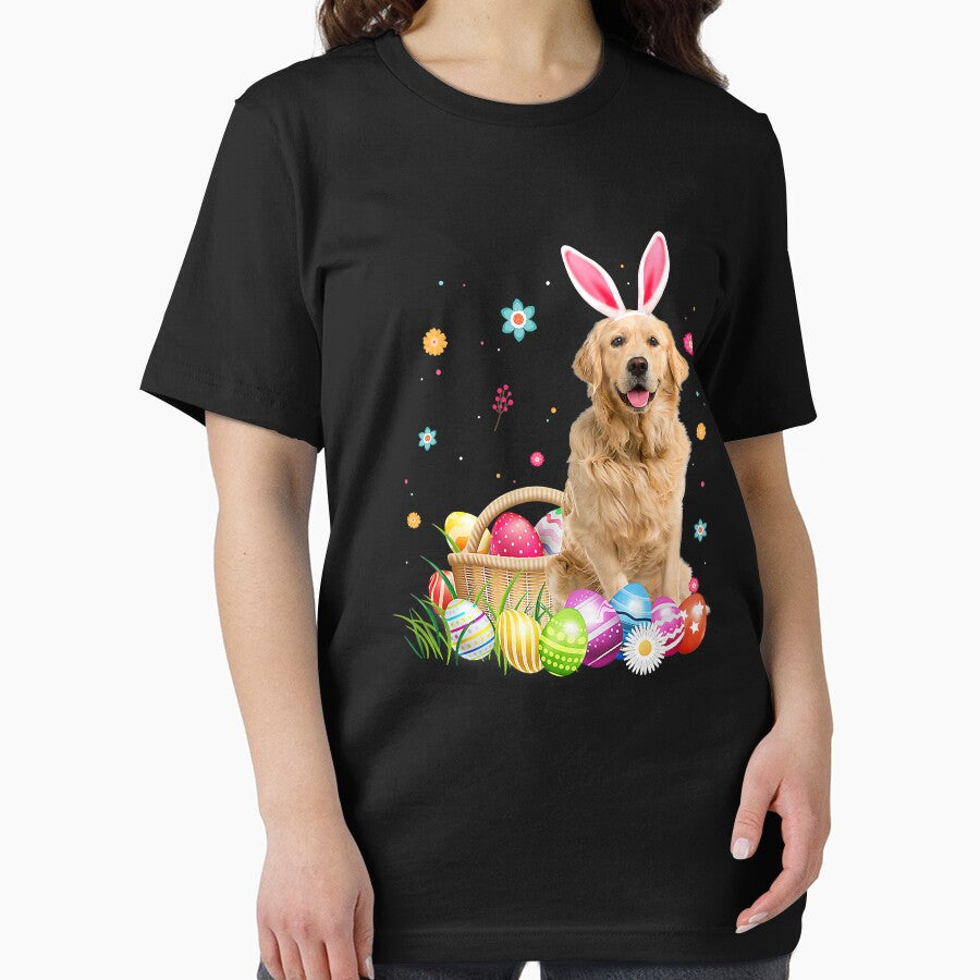 Happy Easter Cute Bunny Golden Retriever Wearing Bunny Ears by MichealExan T-Shirts, Hoodie, Sweatshirt (Image 2)
