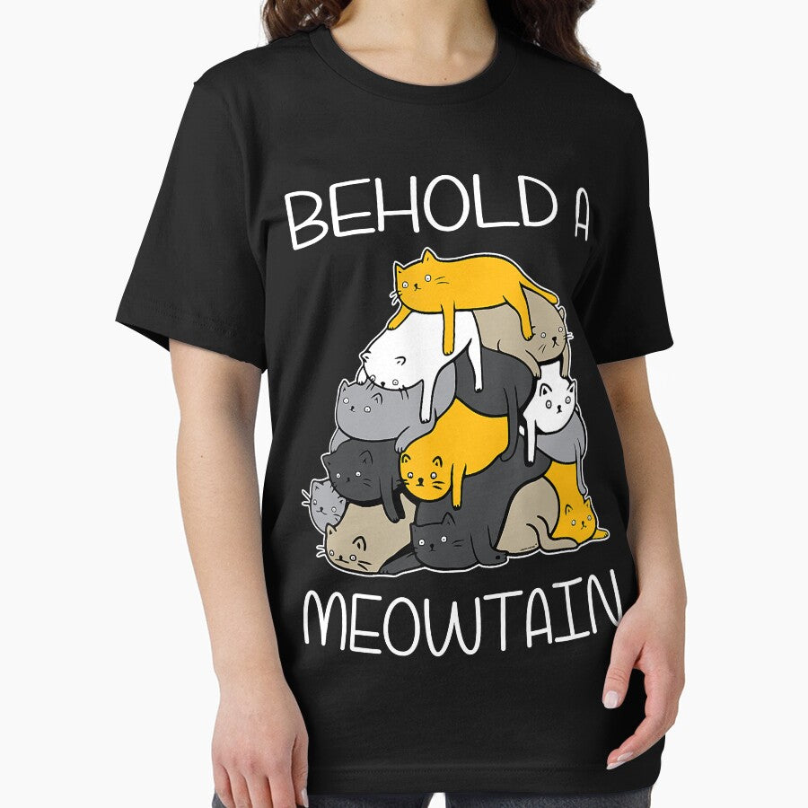 Funny Cat Shirt Behold A Meowtain Cat Mountain Tee T Shirt T-Shirt by traceyk3cch Hoodie, Sweatshirt (Image 2)