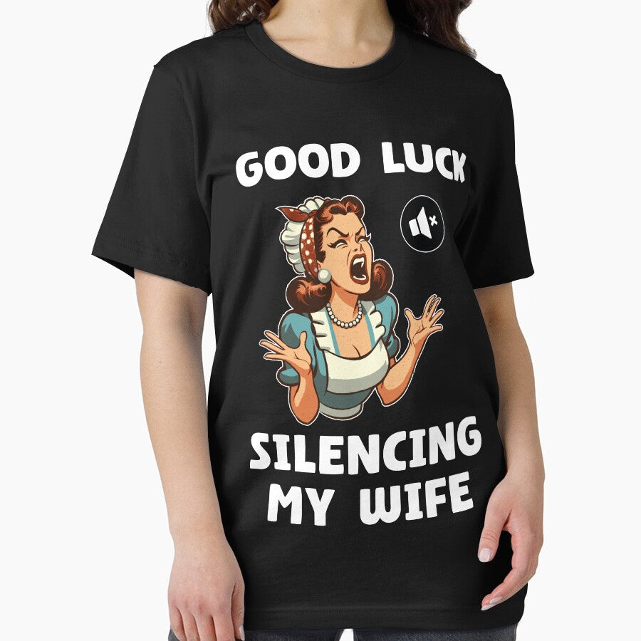 good luck silencing my wife funny husband by Patremolne T-Shirts, Hoodie, Sweatshirt | BlankRebels.com (Image 2)