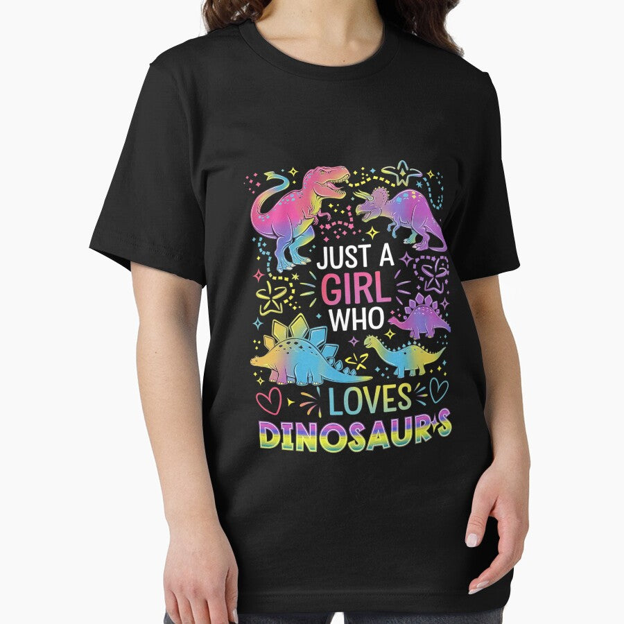 Dinosaur Just a Girl Who Loves Dinosaurs by MarkLeedsArt T-Shirts, Hoodie, Sweatshirt | BlankRebels.com (Image 2)