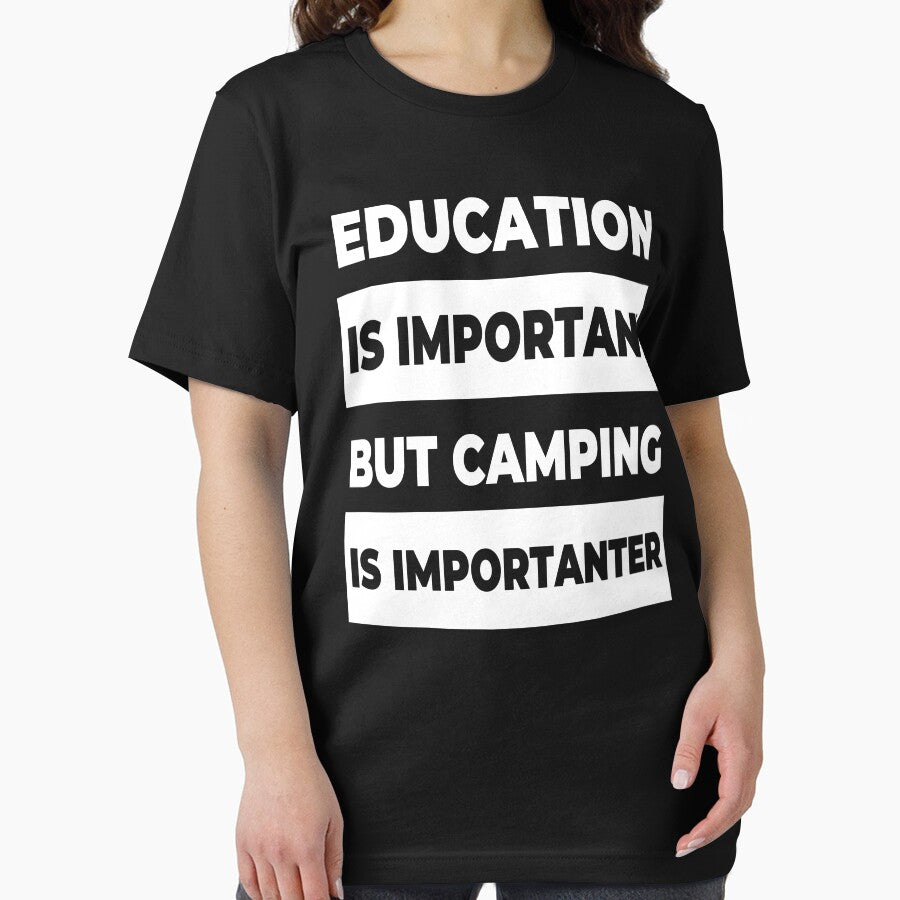 Education is important but camping is importanter by Apoorv Choudhary T-Shirts, Hoodie, Sweatshirt (Image 2)