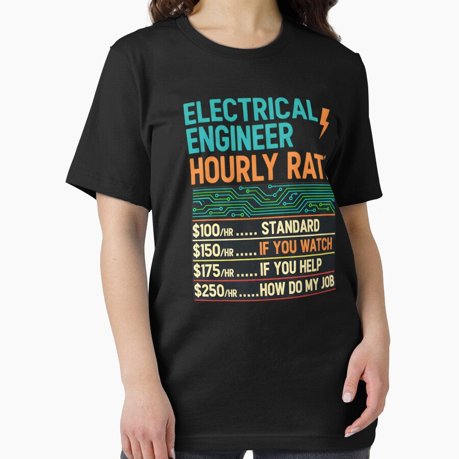 Electrical Engineer Hourly Rate Job Humor by hexenor T-Shirts, Hoodie, Sweatshirt | BlankRebels.com (Image 2)
