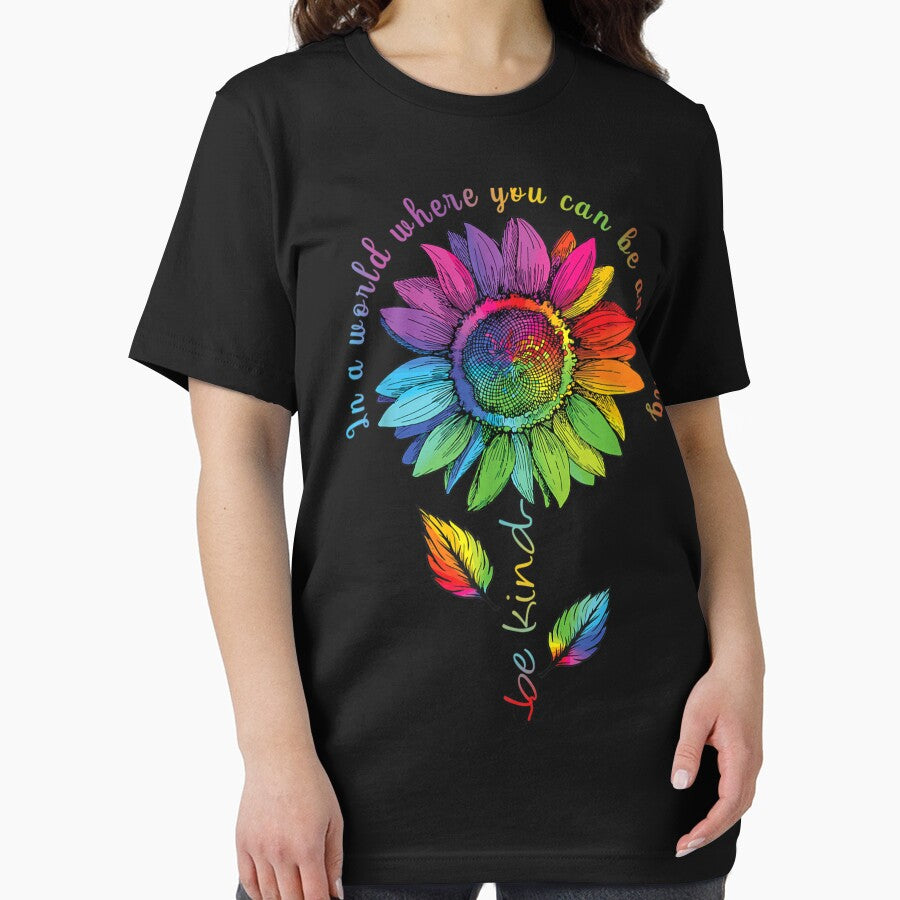 LGBTQ Rainbow Sunflower World Flower Pride Be Equality Kind by RobertEllisDC