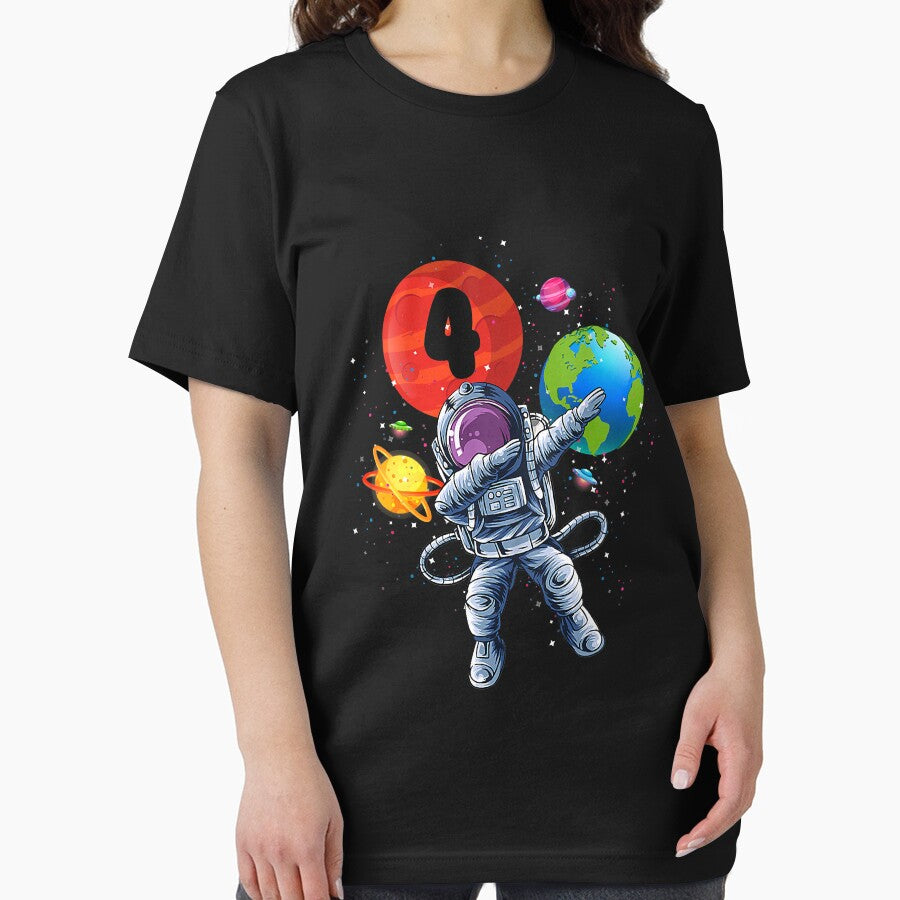 4 Years Old 4th Birthday Dabbing Astronaut Kids by shannange T-Shirts, Hoodie, Sweatshirt | BlankRebels.com (Image 2)