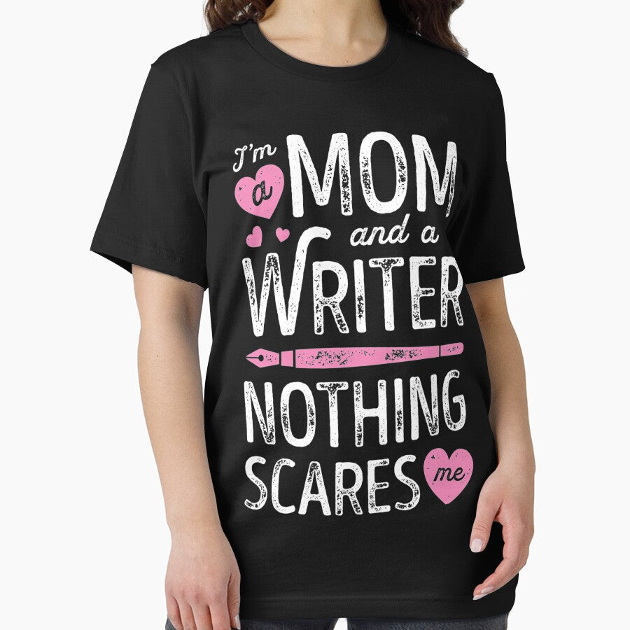 I'M A Mom And A Writer Nothing Scares Me Author Novelist Long Sleeve by MariArtistry T-Shirts, Hoodie, Sweatshirt (Image 2)
