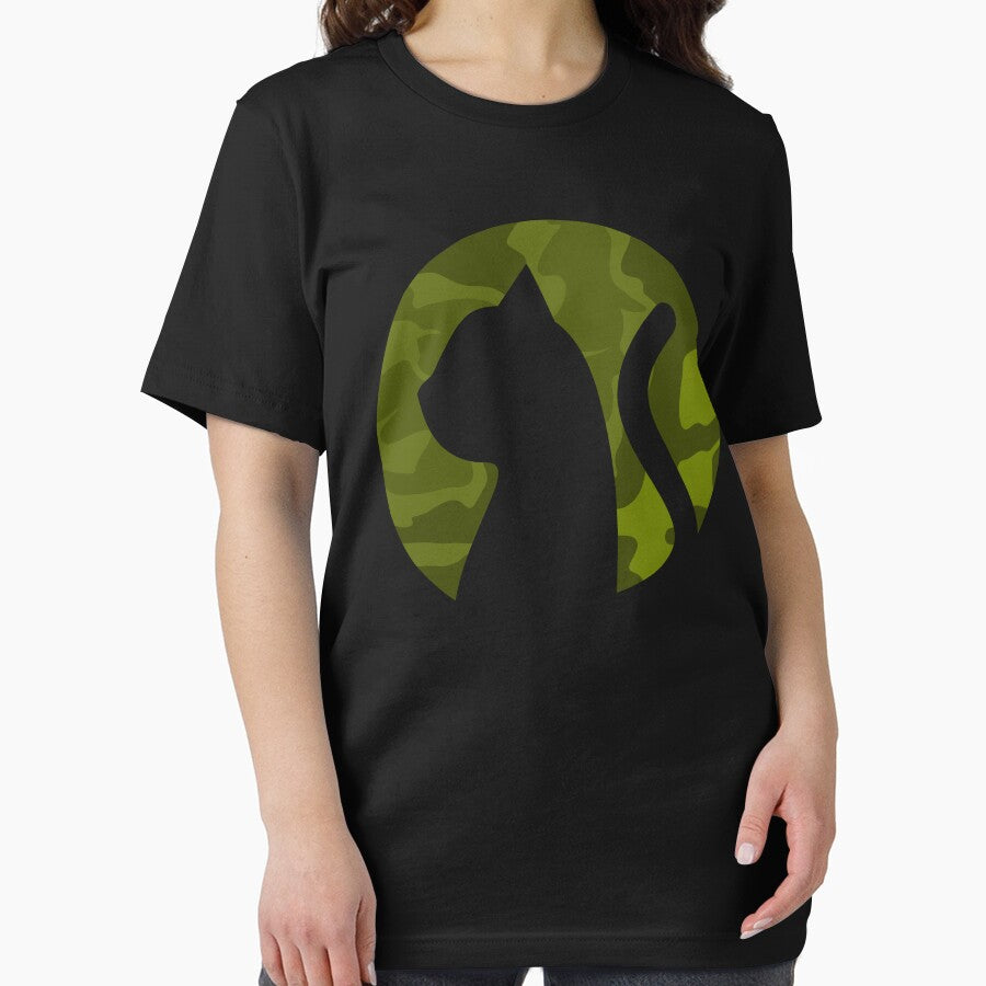Camouflage Patterned Cat Silhouette - Funny Cat Pictures by FunnyCatsFam T-Shirts, Hoodie, Sweatshirt (Image 2)