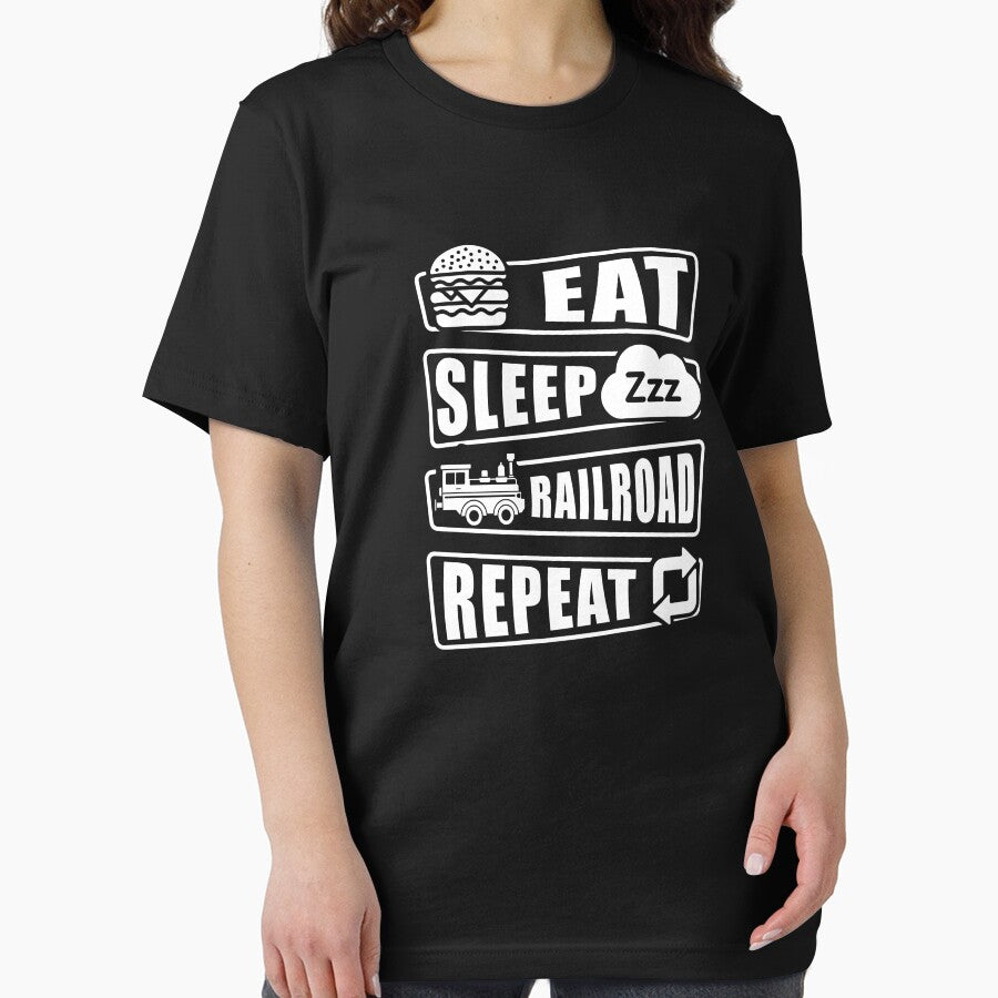 Eat Sleep Railroad Repeat Funny Steam Train Engine by TheTrainRoom T-Shirts, Hoodie, Sweatshirt | BlankRebels.com (Image 2)