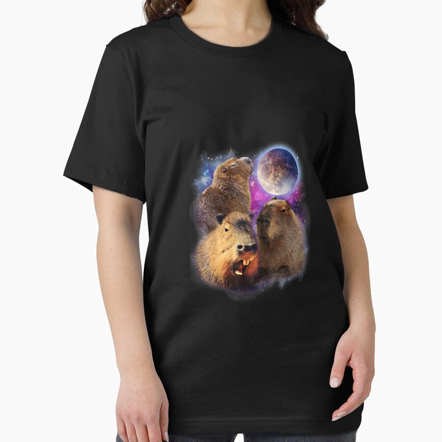3 Capybara Moon Capybara Stuffed Animal For Men, Women, Kids T-Shirt by YolandaRoberts Hoodie, Sweatshirt (Image 2)