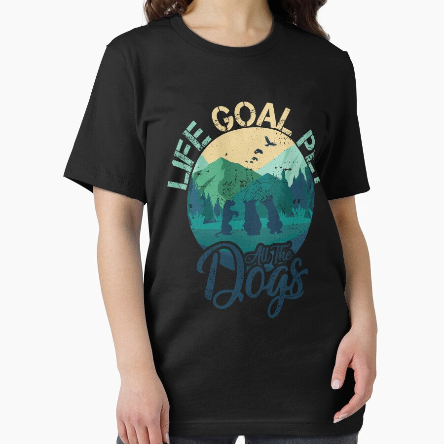 Life Goal Pet All The Dogs Dog Lover Retro Vintage Distressed Style by niftee T-Shirts, Hoodie, Sweatshirt (Image 2)