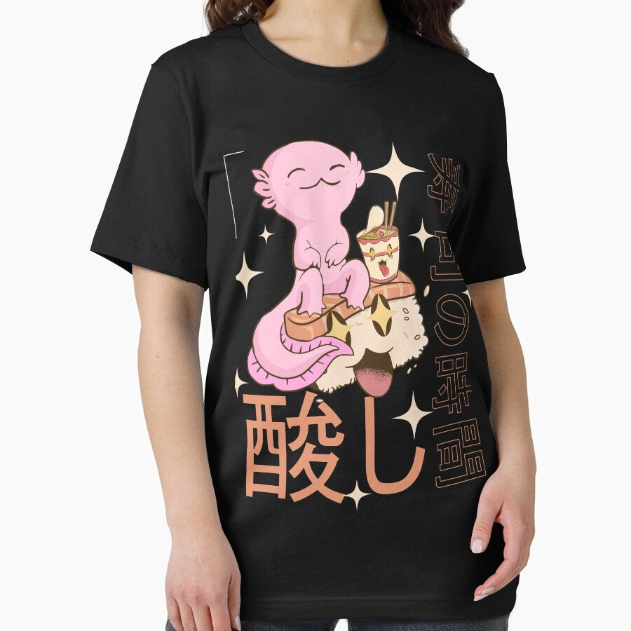 Kawaii Axolotl With Sushi And Noodle Aesthetic Japanese Anime by MrEddie10 T-Shirts, Hoodie, Sweatshirt (Image 2)