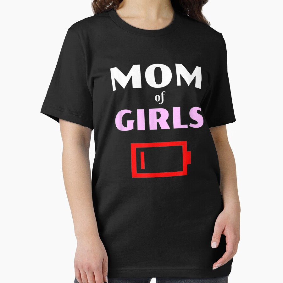 Tired Mom Of Girls Mother With Daughters Funny Low Battery by JacobKelly069 T-Shirts, Hoodie, Sweatshirt (Image 2)