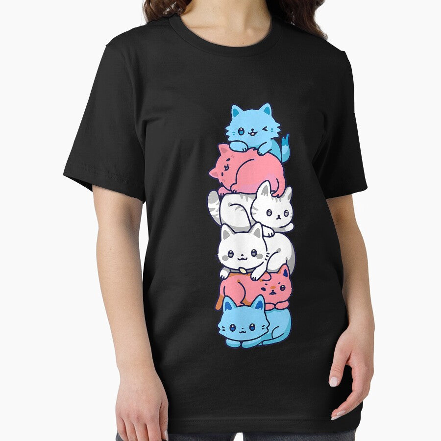 Transgender Pride Cat LGBT Trans Flag Cute Cats Pile Gifts by SeppeGoffin