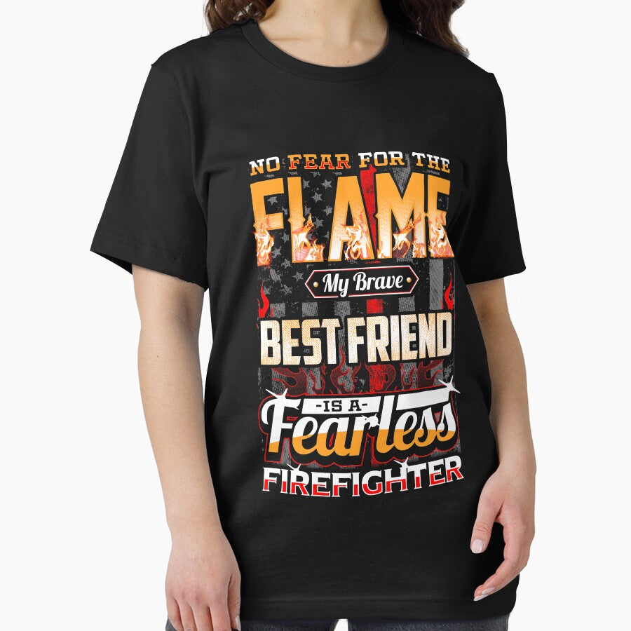 Best Friend Firefighter American Flag Shirt by Delightfully Cynical