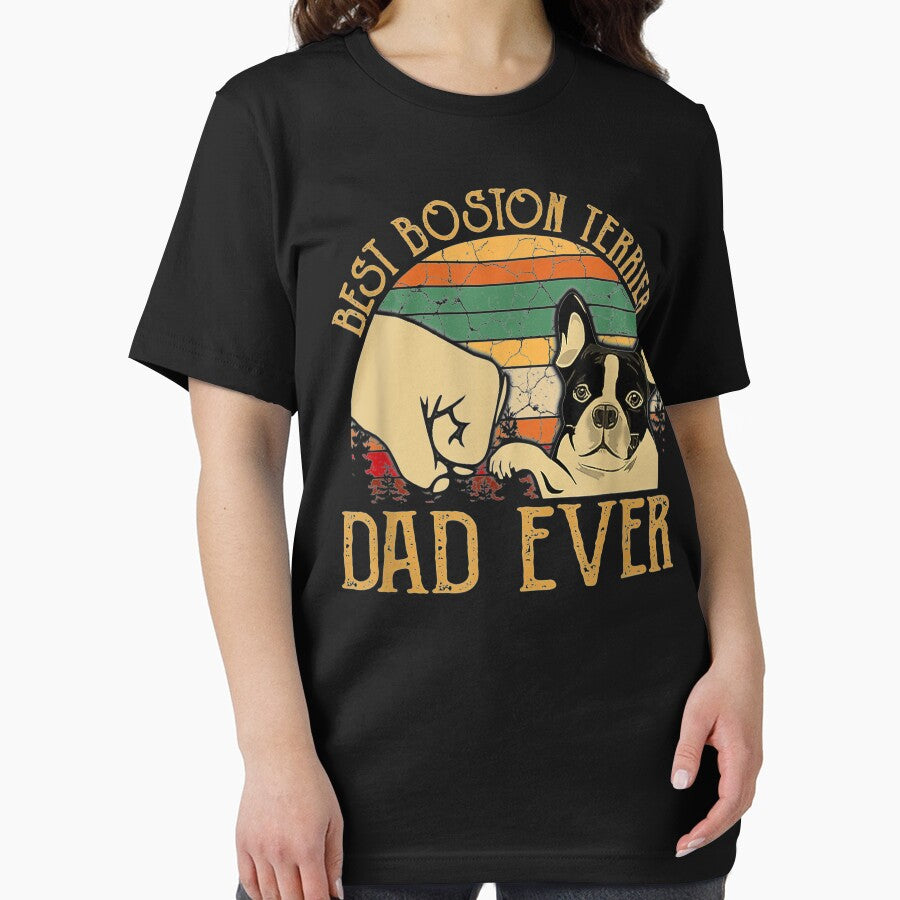 Retro Vintage Best Boston Terrier Dad Ever by MartinLoop T-Shirts, Hoodie, Sweatshirt | BlankRebels.com (Image 2)
