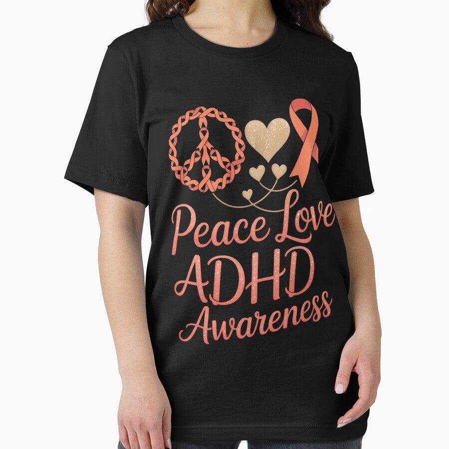 Peace Love Cure ADHD Awareness Hand Glitter And Ribbon by blueyeeti T-Shirts, Hoodie, Sweatshirt | BlankRebels.com (Image 2)