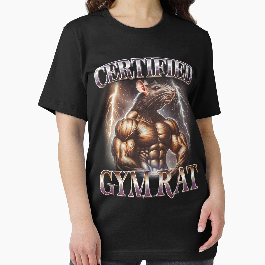 Certified Gym Rat Funny Vintage 90s Style T-Shirt, Unisex Retro Gym Graphic Tee, 90s Rat Shirt, Gym Lovers... (Image 2)