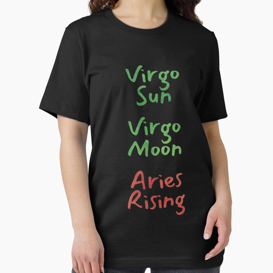 Virgo Sun Virgo Moon Aries Rising Text Classic . by arzateiosumn T-Shirts, Hoodie, Sweatshirt | BlankRebels.com (Image 2)