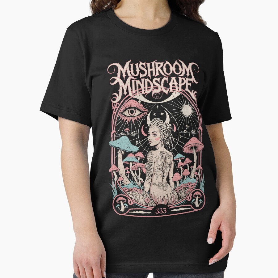 333 Psychedelic Goddess Mushroom Mindscape by Mystikos Art T-Shirts, Hoodie, Sweatshirt | BlankRebels.com (Image 2)