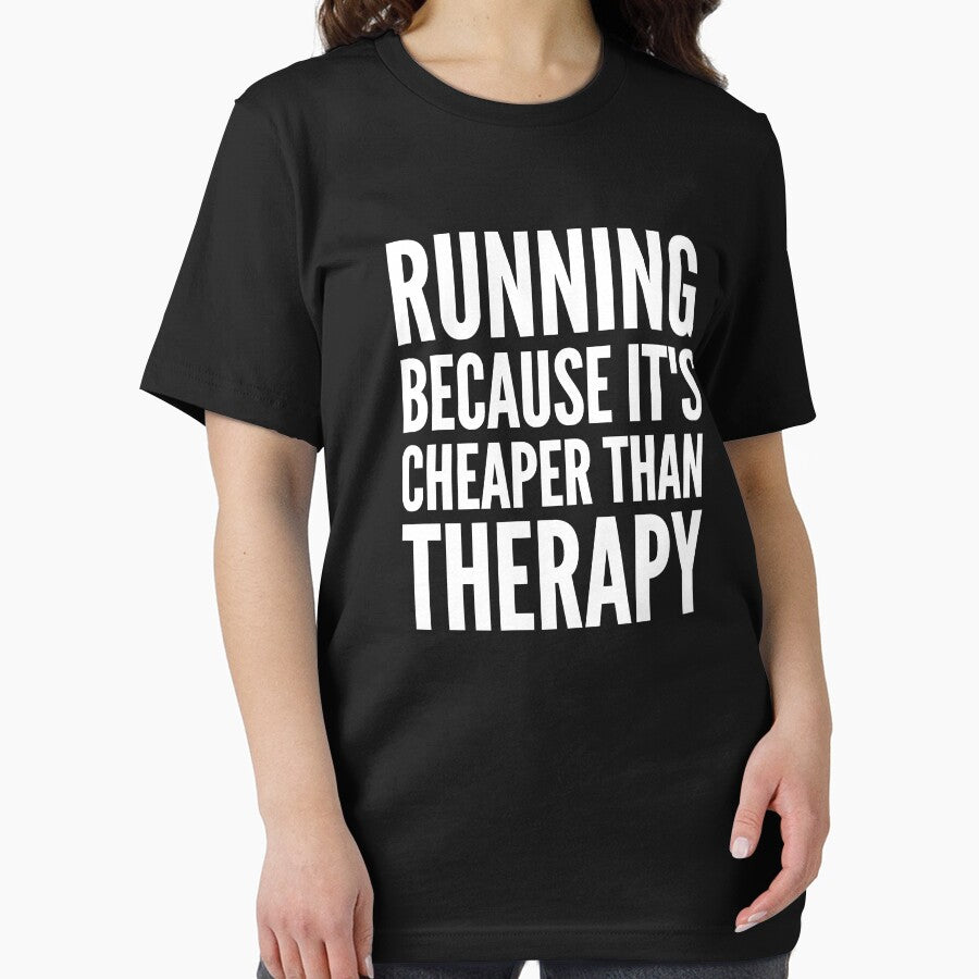 Running because it's cheaper than therapy by alexmichel91 T-Shirts, Hoodie, Sweatshirt | BlankRebels.com (Image 2)