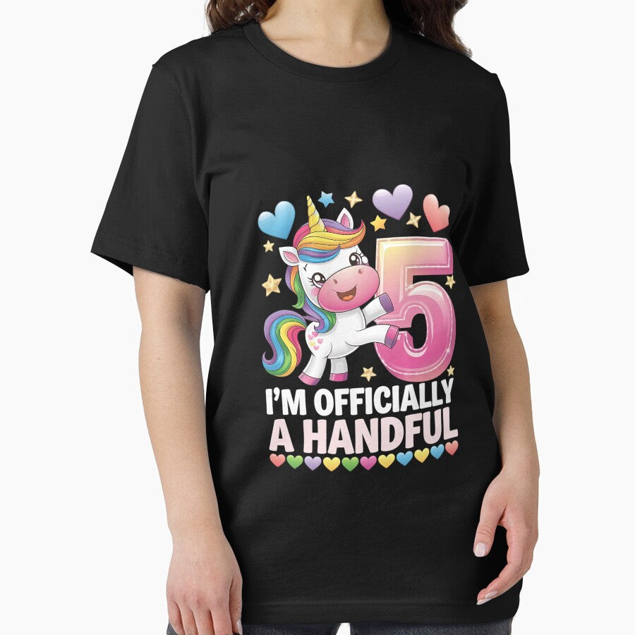 I'm Officially A Handful Unicorn 5th Birthday Girls Kids by CombatTask T-Shirts, Hoodie, Sweatshirt (Image 2)