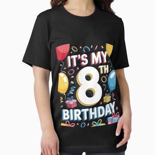 It's My 8th Birthday 8 Eight Happy Birthday Boys or Girls by FadeOfThrone T-Shirts, Hoodie, Sweatshirt (Image 2)