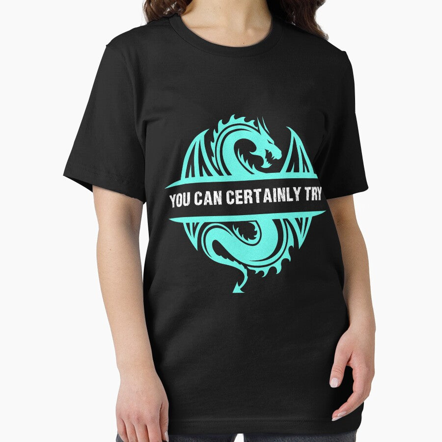 You Can Certainly Try - Vintage Cyan Blue Dragon by SuperUberLame T-Shirts, Hoodie, Sweatshirt | BlankRebels.com (Image 2)