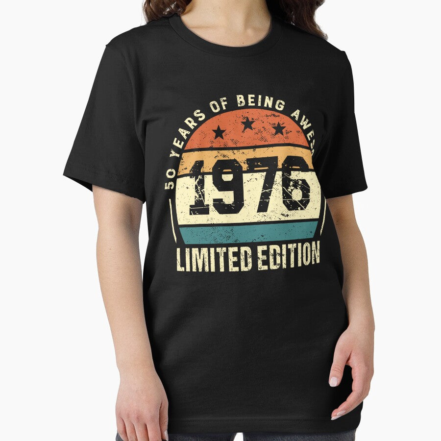 Vintage 1976 Birthday Distressed 50th Bday by Y-Vibes T-Shirts, Hoodie, Sweatshirt | BlankRebels.com (Image 2)