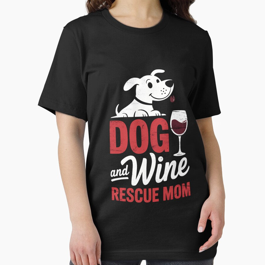 Dog And Wine Mothers-Day Rescue Mom Drinking Mama Mommy by DentistLegal T-Shirts, Hoodie, Sweatshirt (Image 2)