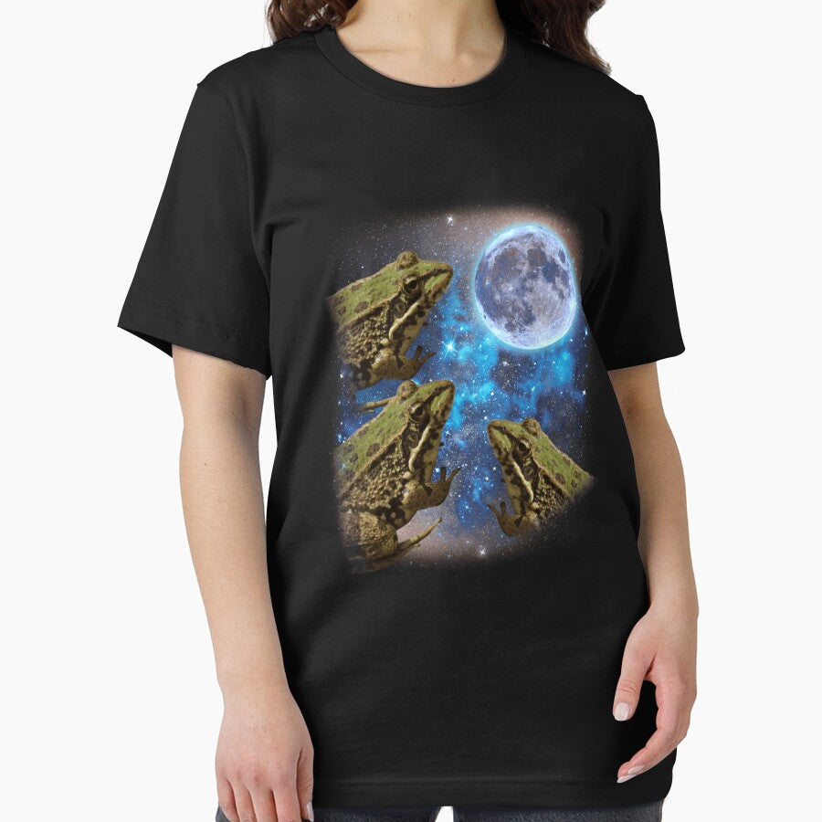 Three Bullfrog Moon Cursed Meme Funny 3 Howling Frog Gear T-Shirts, Hoodie, Sweatshirt