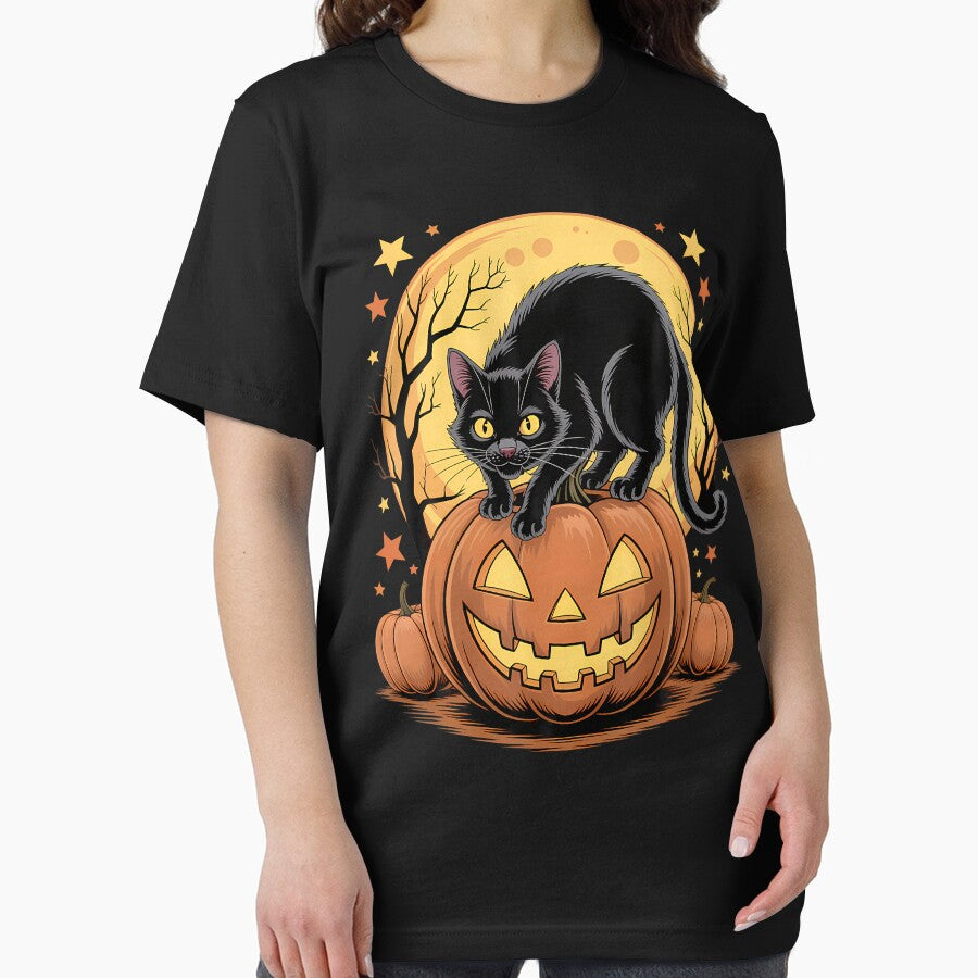 Retro Black Cat Pumpkin Funny Halloween by EvelineCrooks10 T-Shirts, Hoodie, Sweatshirt | BlankRebels.com (Image 2)