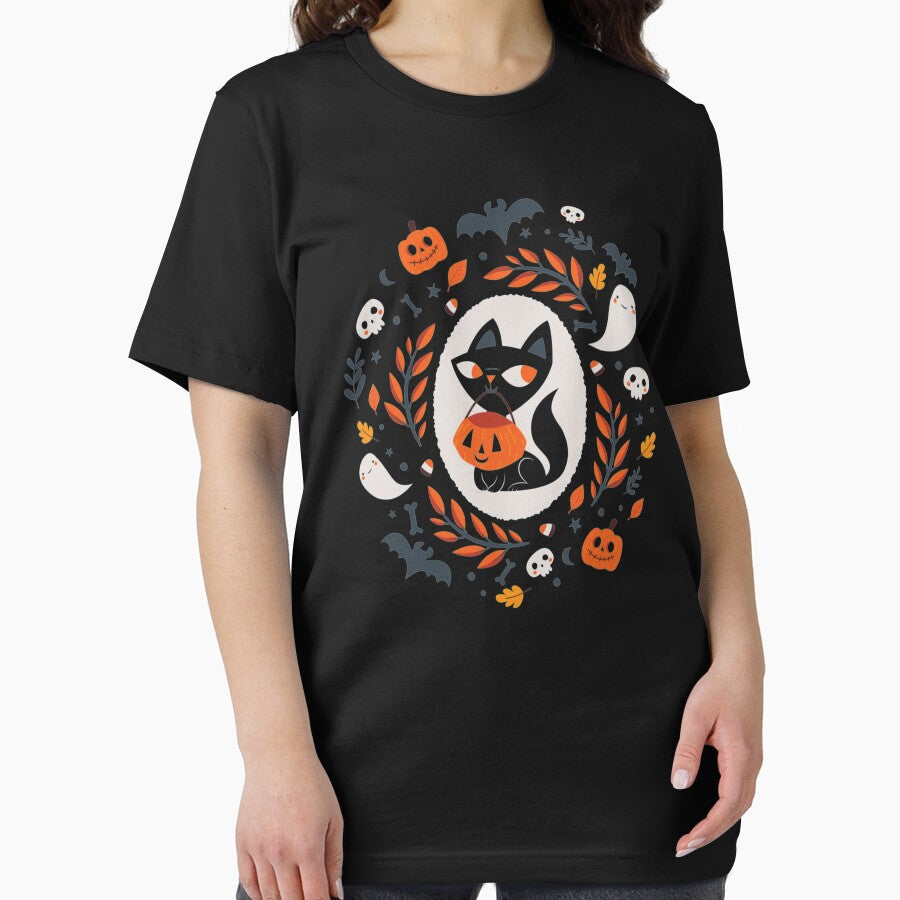 Cute Retro Black Cat Fall Halloween by michaelart18 T-Shirts, Hoodie, Sweatshirt | BlankRebels.com (Image 2)