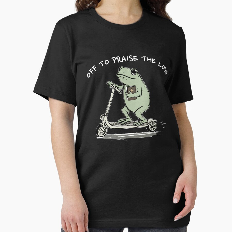 Off To Praise The Lord, Christian Frog Meme by Torionrad T-Shirts, Hoodie, Sweatshirt | BlankRebels.com (Image 2)