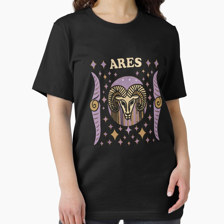 Retro Aries Zodiac Design with Ram and Cosmic Stars by Yas_oma T-Shirts, Hoodie, Sweatshirt | BlankRebels.com (Image 2)