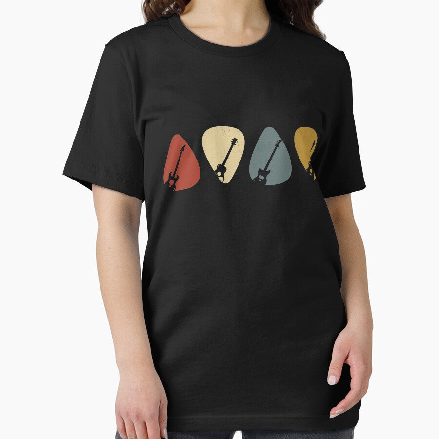 Guitar Pick Gift For Guitarist Retro Vintage T-Shirt by youssefattigui Hoodie, Sweatshirt | BlankRebels.com (Image 2)