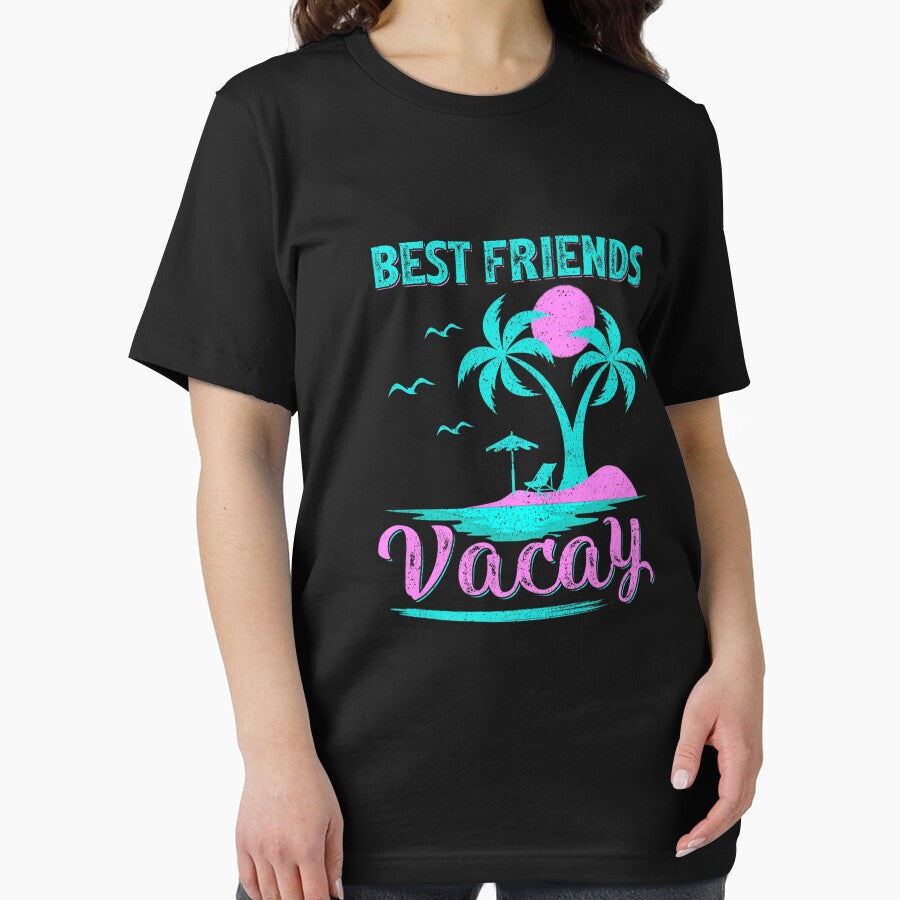 Beach Vacation Squad Palm Tree Sunset Best Friend Vacay Premium by NikkiDubois T-Shirts, Hoodie, Sweatshirt (Image 2)