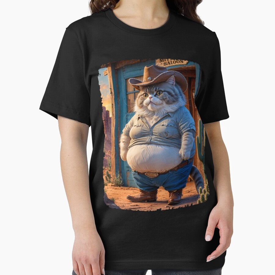 A cute and funny chubby cowboy cat Western by ArtisticPen-art T-Shirts, Hoodie, Sweatshirt | BlankRebels.com (Image 2)