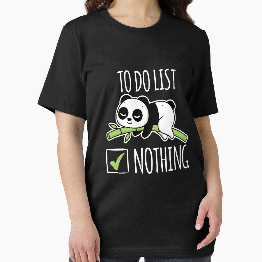 Funny To Do List Nothing Lazy People Cute Panda Energy Saving Shirt by Skynix