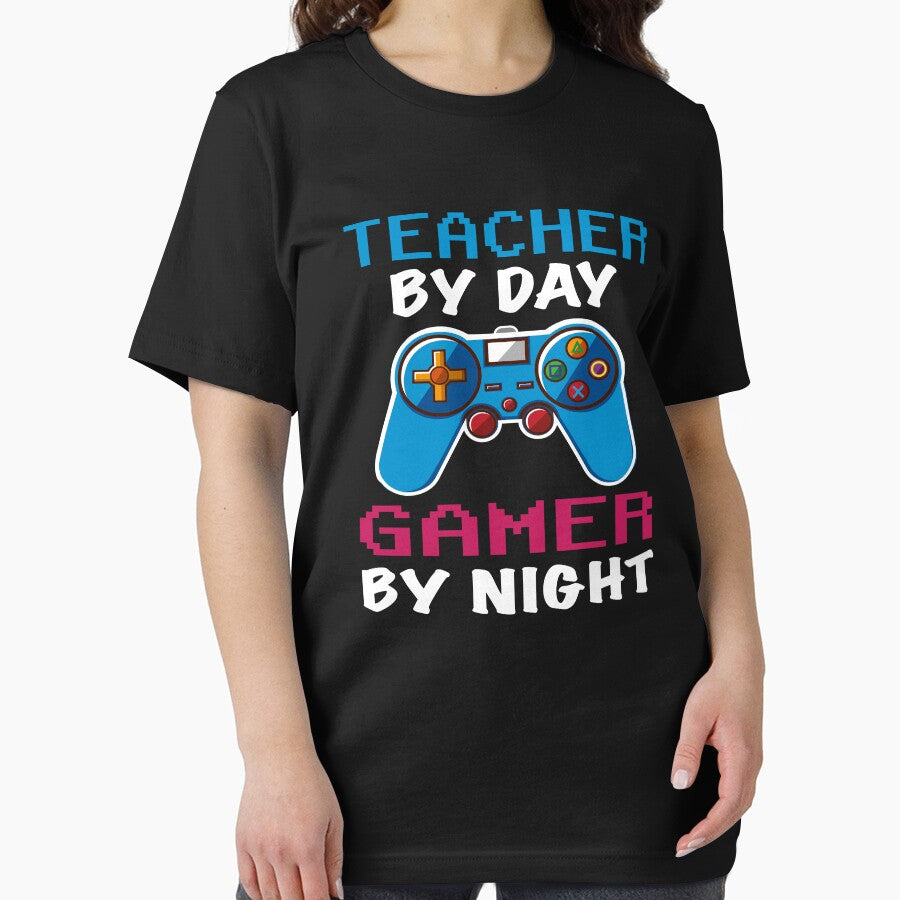 Teacher By Day Gamer By Night shirt, Funny Teacher Gamer Birthday Gift, Teacher Dad Husband Boyfriend Video... (Image 2)